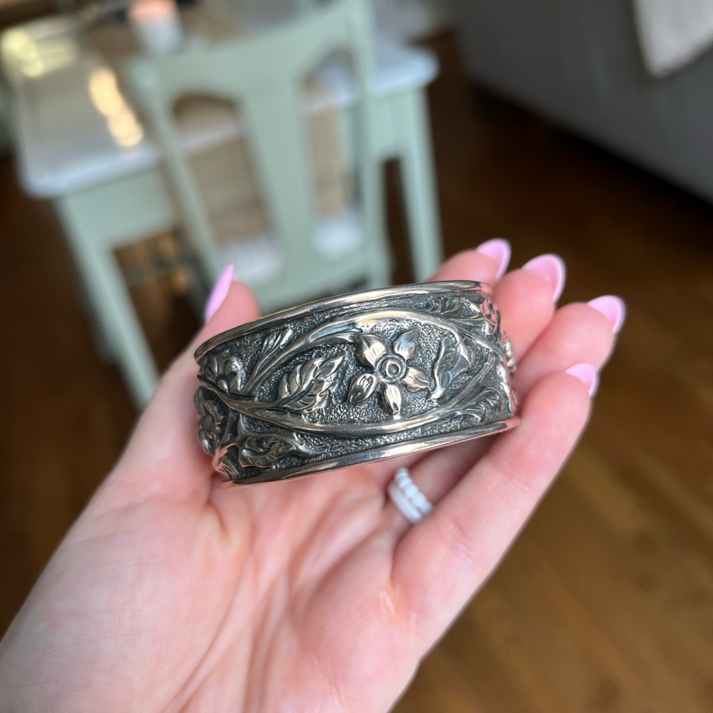 Silpada Floral Silver Cuff Bracelet